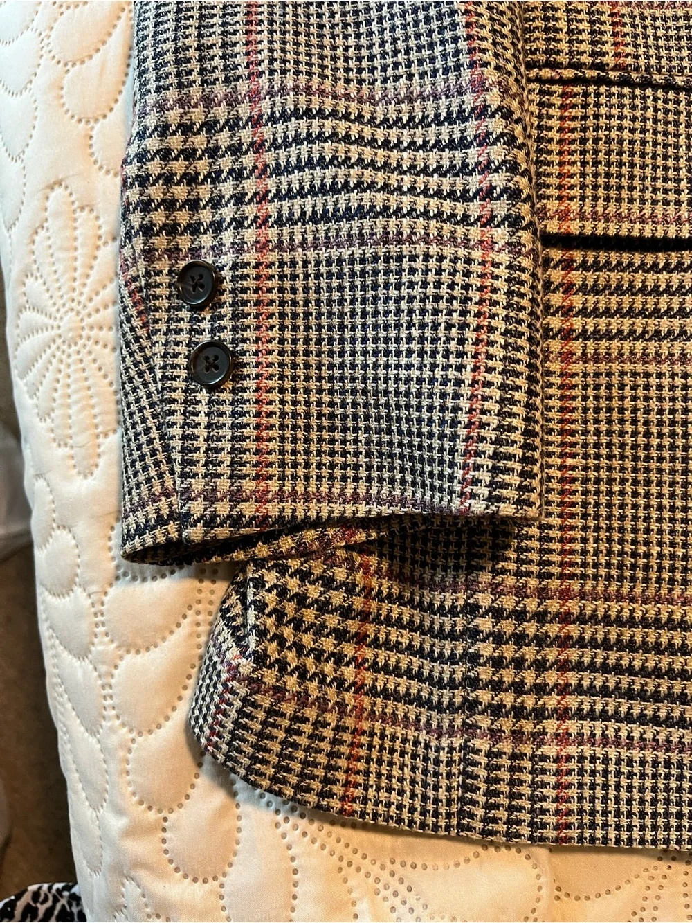 Brooks Brothers Glen Plaid Blazer in Black, Brown & Red Windowpane